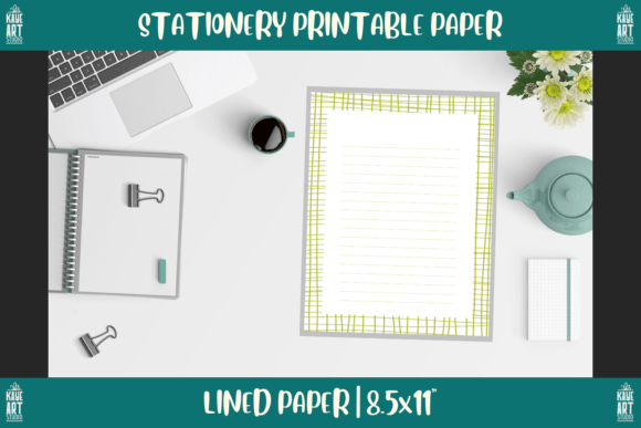 Bordered Stationery Printable Paper 205 for KDP & Crafts