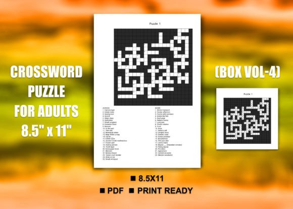 Crossword Puzzle for Adults Box Vol-4: A Closer Look