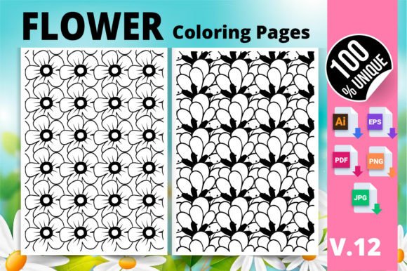 Flower Coloring Page KDP Interior V.12 Explained