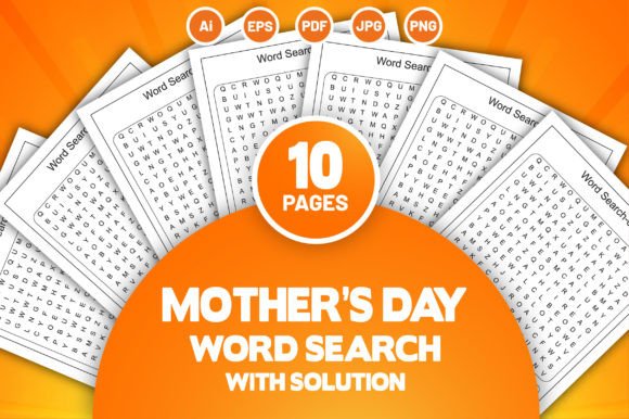 Mother’s Day Word Search Puzzle for KDP Design