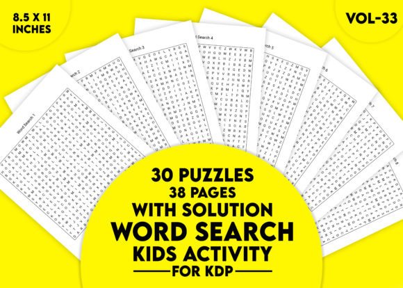 Word Search Kids Activity for KDP Vol-33: A Practical Resource for Creators and Educators